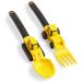 Dinneractive Utensil Set for Kids Construction Themed Fork and Spoon for Toddlers and Young Children 2-Piece Set - Yellow Construction Theme Yellow