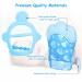 Vicloon 2Pcs Silicone Teething Mitt | Baby Teething Toy with Crinkle Sound and Textured | Adjustable Strap for Self-Soothing | Chew Toys for 0-6 Month Infants - Blue - Buy Online on GoSupps.com