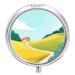 Pill Box Pill Case 3 Compartment Travel Pill Box Sunny House Field Printing Small Pill Box Portable Medicine Pill Case Pill Organizer for Purse & Pocket for Travel Handbag (Round)