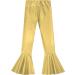 Aislor Kids Metallic Shiny Sequin Ruffle Bell Bottom Pants - Gold (Size 10) - Buy Online on GoSupps.com