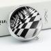 Round Black & White Chess Checkerboard Pill Box - 3 Compartment Portable Organizer | Decorative Metal Medicine Case - Buy Online on GoSupps.com