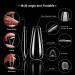 Clear Long Coffin Shaped Fake Nails - 100pcs Full Cover Acrylic Nail Tips Kit with Nail File & Cuticle Pusher - Salon Quality Artificial Nails for DIY Nail Art - Ballerina Style - Buy Online on GoSupps.com