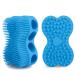Silicone Exfoliating Body Scrubber  Shower and Bath Accessories with Storage Hooks  Easy to Clean  Foamy and Reusable  Deep Clean and Revitalize Your Skin Blue