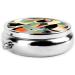 Mid-Century Modern Art Cat Round Pill Box - 3 Compartments Portable Organizer for Purse & Pocket | Travel-Friendly - Buy Online on GoSupps.com