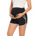 Love2Mi Women's Maternity Tights Leggings Versatile Comfy Pants Stretch Pregnancy Trousers XL Black White