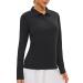 Women's Golf Shirt Long Sleeve Polo Shirt UPF50+ Sun Protection Moisture Wicking Quick Dry Golf Polo Shirt 01 Black Large