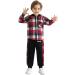 Naiyafly Toddler Boys Red Plaid Hoodie & Pants Set | Kids Outfit 5-6 Years - Buy Online on GoSupps.com