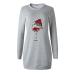 Hoodie women Christmas hooded sweater sweatshirt sweater pressure long arm hooded sweater dress hooded hoodover fashion dress top long -sleeved shirt hooded sweaters sweatshirts dress narrow rock gray m
