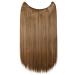 Silk-Co Hair Extensions with Rubber Band - 50cm Smooth Invisible Cord Synthetic Hair Chocolate Brown & Brown Mix for Women - Buy Online on GoSupps.com
