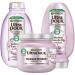 Garnier Ultra Doux - Smoothing Routine Set, Softness & Shine - With Rice Water Infusion - For Unruly and Unruly Hair - Shampoo, Conditioner & Mask
