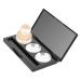 POPETPOP Palette de Maquillage Vide Rectangulaire Noire Matte 3 Godets Aluminium avec Miroir pour Fard Paupi res Blush et Correcteur Usage Mobile