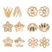 BENECREAT 60PCS Mixed Size 18K Gold Plated Flower Bead Caps Tibetan Style Flower Bead End Caps Spacers for Jewelry Making Mixed Shape