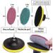 HUAWELL Drill Powered Brush Tile Scrubber Scouring Pads Cleaning Kit 2 Different Stiffness Disc Pad Holder with 12 Scrubbing Pads Cleans Large Flat Areas (4 Inch) - Buy Online on GoSupps.com