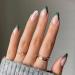 24pcs Short Oval False Nails French Tip Stick on Nails Green Edge Press on Nails Removable Glue-on Nails Fake Nails Acrylic Full Cover Nails Women Girls Nail Art Accessories 0199Y71