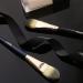 Beili Foundation Brush Set - 2 Flat Top Brushes for Liquid Cream & Powder Makeup - Blue & Black - Buy Online on GoSupps.com