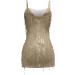 Shop Hanxiulin Elegant Sexy Christmas Maxi Dress V-Neck Backless Sleeveless Cocktail & Graduation Dress in Khaki - Buy Online on GoSupps.com