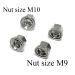 Bicycle Wheel Hub Axle Nuts Set | 4pcs Track Nut Bike Accessories | M10 Rear Axle + M9 Front Axle Nuts | 7075 Aluminum Alloy - Buy Online on GoSupps.com