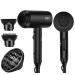 Ionic Hair Dryer, 1800W Professional Blow Dryer, Fast Drying Negative Ion Hair Blowdryer with Diffuser&2 Nozzles, Powerful AC Motor, Cool/Warm/Hot 3 Heating, 2 Speed, for Women Men Kids Hair Care Black