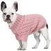 Liebeedd dog sweater medium -sized dog sweater winter warm dog sweater fleece Christmas sweater dog fleece dog sweater French bulldog clothing pink m - back 34cm breast 44cm pink