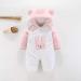 Haokaini Newborn Bear Snowsuit | Cotton Fleece Hooded Romper Jumpsuit | Baby Girls Boys 6-9 Months | White+Pink - Buy Online on GoSupps.com