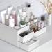 White Makeup Organizer with Drawers - Countertop Vanity Holder for Cosmetics, Lipstick, Brushes, Lotions, Nail Polish and Jewelry - Buy Online on GoSupps.com