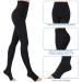 Evolyline 20-30 mmHg Open Toe Compression Pantyhose for Women & Men - Support Tights for Varicose Veins, Edema, Flight, Nursing - Black - Buy Online on GoSupps.com