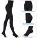 Evolyline 20-30mmhg Medical Compression Tights for Men & Women - Class II Support Stockings for Varicose Veins Edema and Pregnancy - Open Toe Black - Buy Online on GoSupps.com