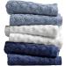 Better Home and Garden 6-Piece Thick and Plush Textured Washcloth Set in Sky Blue, White, and Dark Blue - Buy Online on GoSupps.com