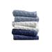 better home and garden Thick and Plush Textured Washcloth Set - 6 Piece Washcloths  Sky Blue  White  and Dark Blue