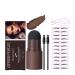 Eyebrow Stamp Stencil Kit Eyebrow Shaping Kit with 12 pair Reusable stencils Long-Lasting Waterproof eyebrow powder for women (Natural brown)