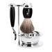 M HLE shaving set with bowl - Vivo series - pure badger hair - compatible with Gillette blades - black precious resin