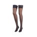Compressana Calypso 140Den Feinrick Support Stock stockings with lace ligament - effective support effect with approx. 15-18 mmHg compression (support class 3) - size V - color night blue - 1 pair V - XL - 44-46 night blue