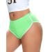 winying Womens Mid-Rise White Edge Booty Yoga Shorts Summer Sports Gym Workout Running Slimming Fitness Activewear Light Green X-Large