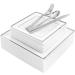 125 Pieces Silver Square Plastic Plates with Silver Rim & Disposable Silverware - include 25 pcs 9.5inch Dinner Plates 25 pcs 6.6inch Dessert Plates 25 Forks 25 Knives 25 Spoons for weddings and parties - Buy Online on GoSupps.com
