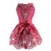 Delifur dog pointed wedding dress tutu rock puppy cat flowers princess dress pet birthday party costume for spring summer (red s) small red