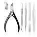 Ingrown Toenail Clipeprs  Toenail Clipper Straight Blade for Ingrown and Thick Nails  Ingrown Toenail Removal Kit include Tweezers  Ingrown Toenail File and Lifters (Black)