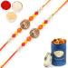 Ghasitaram Gifts Rakhis Online for Brother- Set of 2-6042 Rakhi Thread with 100 GMS of Dryfruits Mix Can 2 Rakhi with 100 gms of Dryfruits Mix Can