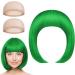 AOMIG Short Bob Wig for Women 3 Pack Short Green Bob Wigs Set with 2 Wig Cap Neon Fancy Dress Accessory Cosplay Party Wig Synthetic Straight Wig for Daily Halloween Decorations Green/B - Buy Online on GoSupps.com