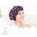 Arqumi 2 Pack Waterproof Satin Shower Cap Set - Pink+Black | Polyester Pattern Bath Cap with Elastic Band - Buy Online on GoSupps.com