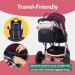 Babbleroo Multifunctional Diaper Bag Backpack - Large Baby Bag with Changing Pad Stroller Belt & Pacifier Bag | Stone Gray & Blue - International Shipping - Buy Online on GoSupps.com