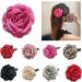 Limtula Fabric Rose Hair Clip Sweet Ballet Bowknot Hairpin Hair Styling Decors for Thin Hair Korean Style Headpiece Red flower clip - Buy Online on GoSupps.com