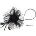 OUHO Ladies Fascinator Hat with Flowers Mesh & Feathers - Elegant Headpiece for Party Church Wedding & Cocktails - Black Hair Accessory - Buy Online on GoSupps.com