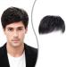 Mens Hair Piece Black Wig Hair System Mens Hair Piece Mens Wigs Real Hair Human Hair Toupee for Invisible Forehead Hairpiece Fringe Bang Replacement System