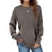 Crew Neck Shirts Long Sleeve Sweatshirts SkinFriendly Pullover Loose Fit and Casual for Home (M) Gray - Buy Online on GoSupps.com