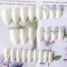 24 Pieces Aurora Fake Nails Set - Long White Butterfly Design - Perfect for Bridal Nail Art & Wedding Tools - Buy Online on GoSupps.com