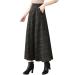 Women's knee -length elegant elastic casual casual luminous mini skirt women's slot with high elastic waist fold skirt long skirt mini beach rock mini skirt basic green s