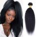 Ladiary Hair 9a Human Hair Bundles Yaki Brazilian Hair Bundles Kinky Straight Hair 16 inch Brazilian hair bundle of real hair weaven human hair natural color 100g