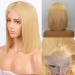 Honey Blonde Bob Lace Front Wig 10 Inch - 150% Density Straight Human Hair Wig with HD Lace - Pre Plucked and with Baby Hair - for Women - Buy Online on GoSupps.com