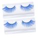 ABOOFAN 2 Pairs Blue Long Eyelashes Halloween Fake Lashes Makeup Long Fake Eyelashes Halloween Artificial Eyelashes Halloween Makeup Eyelashes Cosplay Miss False Eyelashes