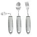 Adaptive Utensils Handed Curved Spoon and Fork Set for Elderly Hand Tremors Parkinson's and Handicapped Non-Slip Easy Grip Handles Eat Independently
